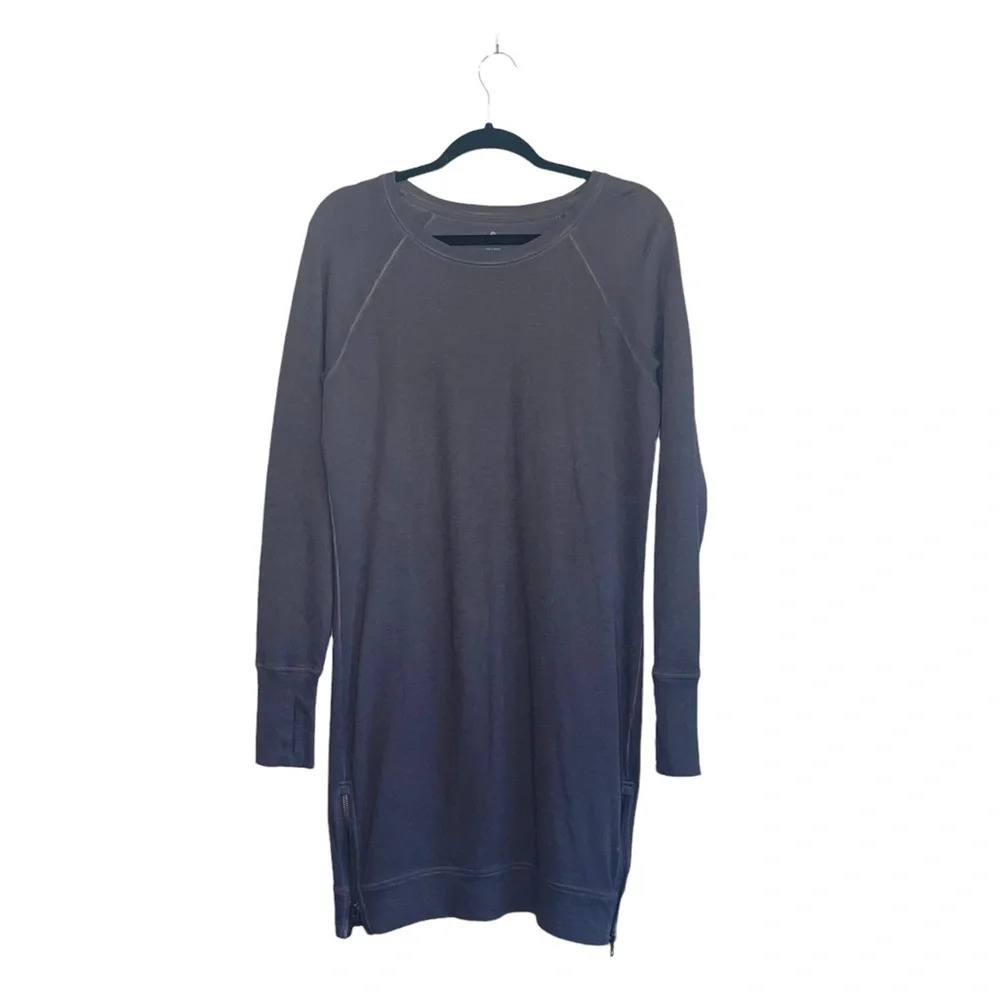Athleta Dark Gray Side Zip Knee-length Sweatshirt Dress Small Women’s